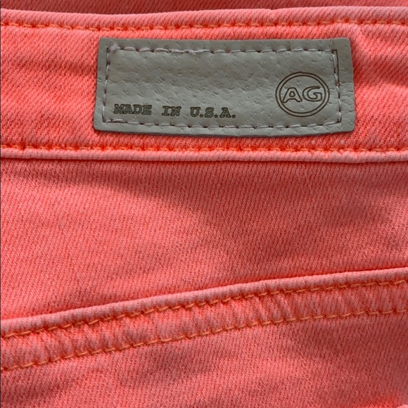 AG The Stevie Ankle slim neon coral straight jeans - Picture 6 of 7